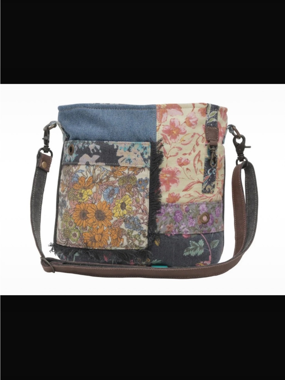 Floral Patchwork Crossbody Bag - Multicolor - Picture 2 of 7